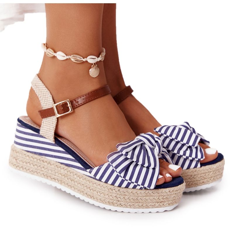 PG1 Sandali con zeppa blu navy La Isla Bonita bianca multicolore