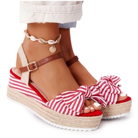 PG1 Sandali con zeppa stile Mar Rosso La Isla Bonita bianco multicolore