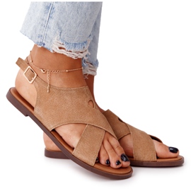 Sandali in camoscio Sergio Leone SK060 Beige