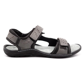 Olivier Sandali da uomo in pelle 295K grigio