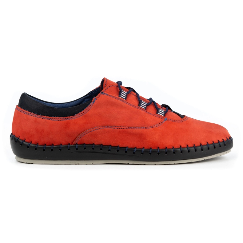 Olivier Scarpe casual da uomo in nabuk rosso 312K