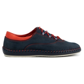 Olivier Scarpe casual da uomo 312K in nabuk blu navy