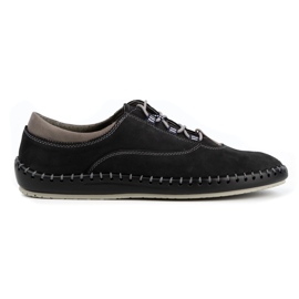 Olivier Scarpe casual da uomo in nabuk nero 312K