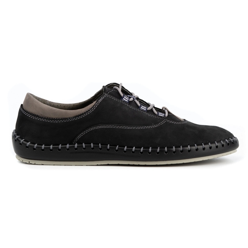 Olivier Scarpe casual da uomo in nabuk nero 312K