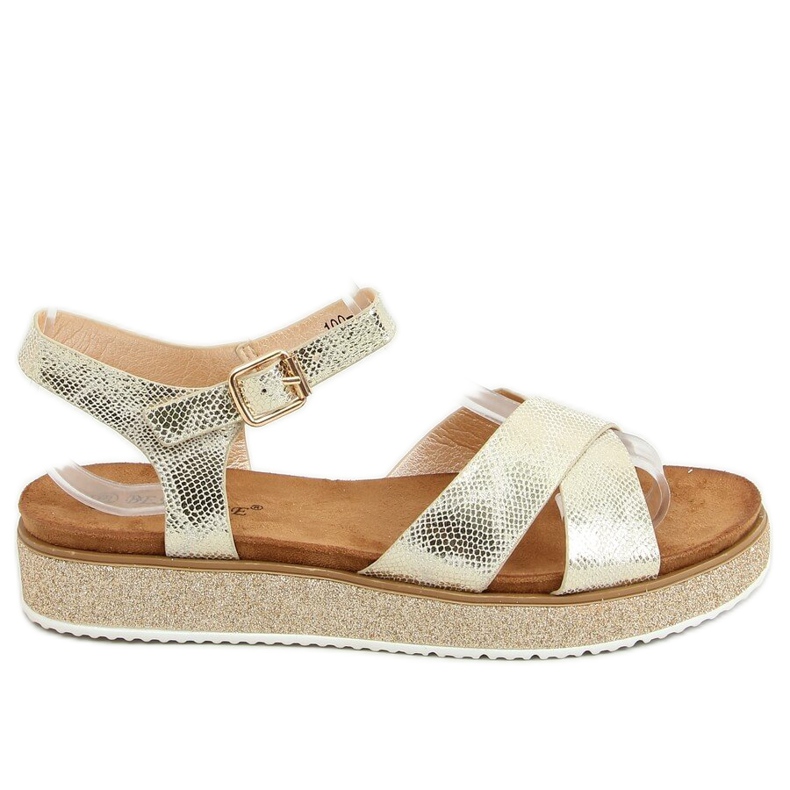 Sandali dorati da donna 100-139SA-1 Gold d'oro