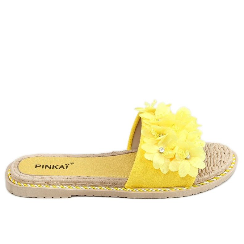 Giallo LS003 Pantofole fiori gialli