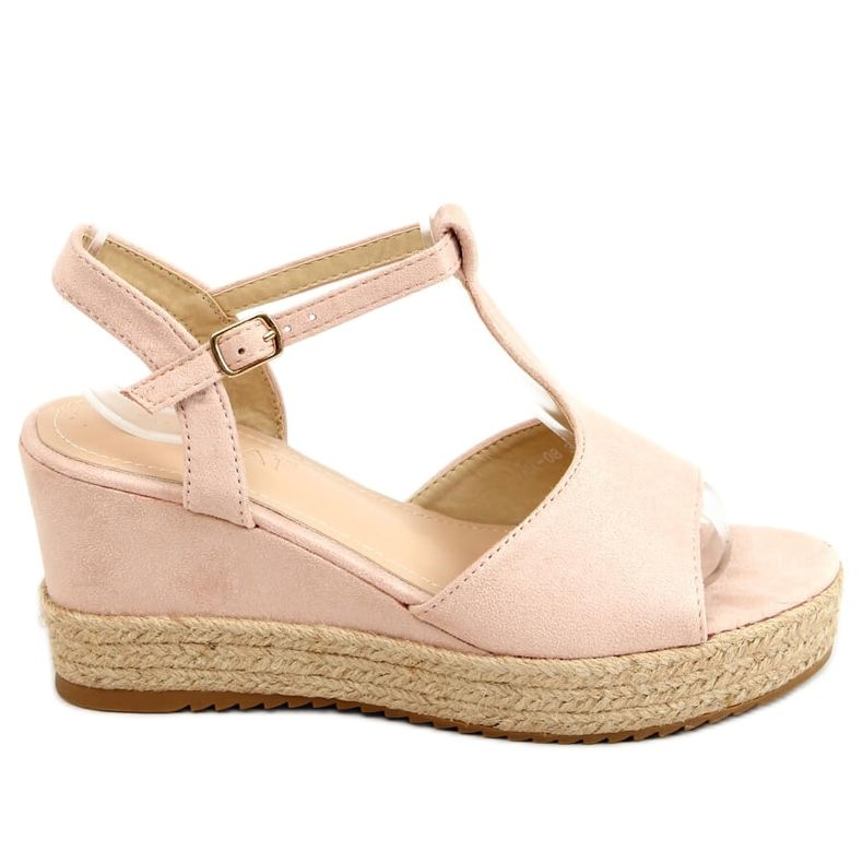Espadrillas rosa su zeppe rosa WX-08 Pink