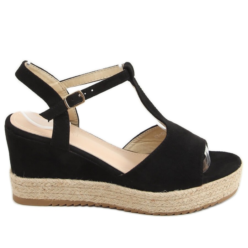 Espadrillas nere su zeppe WX-08 Black nero