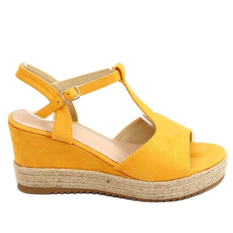 Espadrillas su zeppe miele WX-08 Giallo