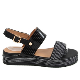 Sandali neri da donna YQ16 Black nero