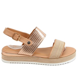 Sandali donna champagne YQ16 Champagne rosa multicolore d'oro