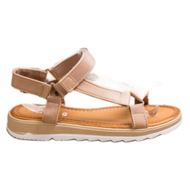 SHELOVET Sandali alla moda con velcro beige
