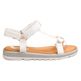 SHELOVET Sandali alla moda con velcro bianco