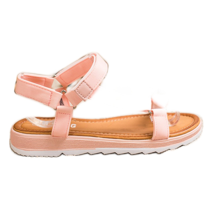 SHELOVET Sandali alla moda con velcro rosa
