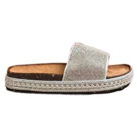 SHELOVET Pantofole di cristallo alla moda argento