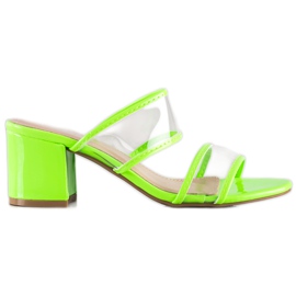 Small Swan Ciabatte Con Strisce Trasparenti verde