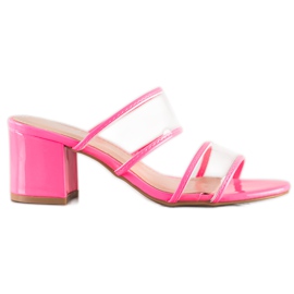 Small Swan Ciabatte Con Strisce Trasparenti rosa