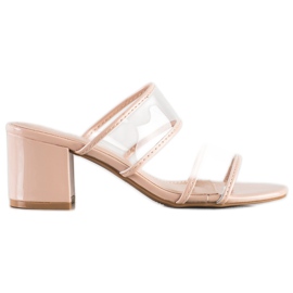 Small Swan Ciabatte Con Strisce Trasparenti beige