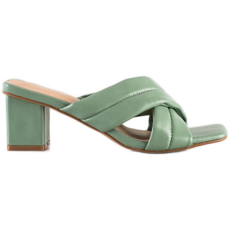 Small Swan Eleganti pantofole in ecopelle verde