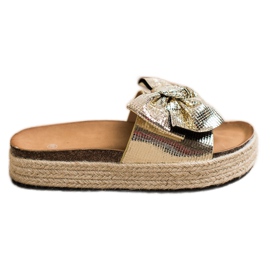 SHELOVET Pantofole Lucide Con Fiocco d'oro