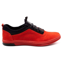Polbut Scarpe casual da uomo in pelle K24 nabuk rosso