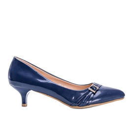 Décolleté blu navy su tacco basso Aurora