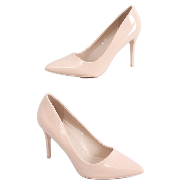 Décolleté con tacco a spillo laccate beige 3963 Nude