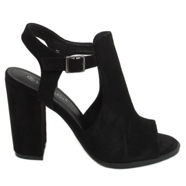 Sandali neri con tacco alto 2B7L6897-3 Nero