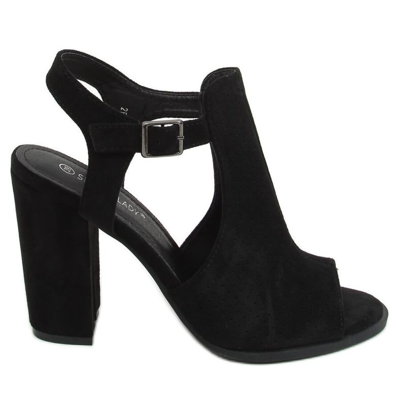 Sandali neri con tacco alto 2B7L6897-3 Nero