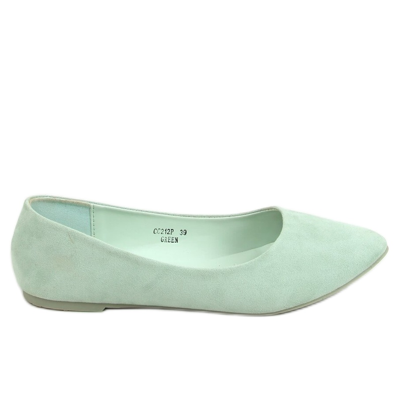 Ballerine in camoscio liscio celadon CC212P Verde