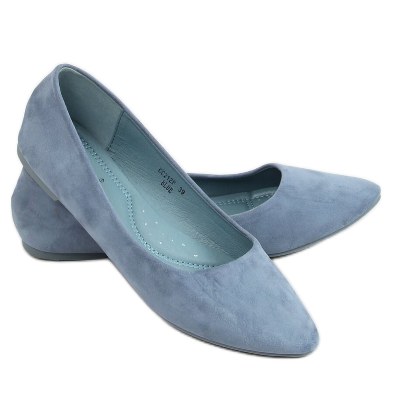 Blu CC212P Ballerine in camoscio liscio blu