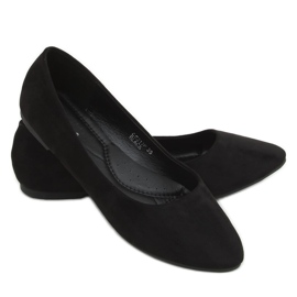 Nero CC212P Ballerine in camoscio liscio nero