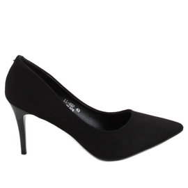 Tacchi alti neri su un comodo tacco LL-88p Black nero