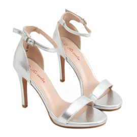 Sandali argento su tacco alto S-835 Silver d'argento