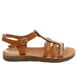 Sandali donna cammello L-375 Camel marrone