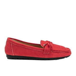 Mocassini rossi con fiocco Deonte rosso