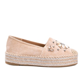 Espadrillas beige su una spessa suola Mrs Nicki