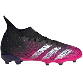 Scarpe da calcio Adidas Predator Freak.3 Fg Jr FW7530 bianco, nero, rosa nero
