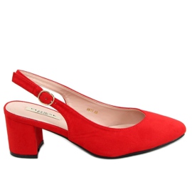 Décolleté con tacco aperto rosso 9R27 Rosso