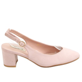 Décolleté con tacco aperto rosa 9R27 Nude