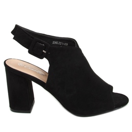 Sandali con tacco largo nero 2D6L221-89 Nero
