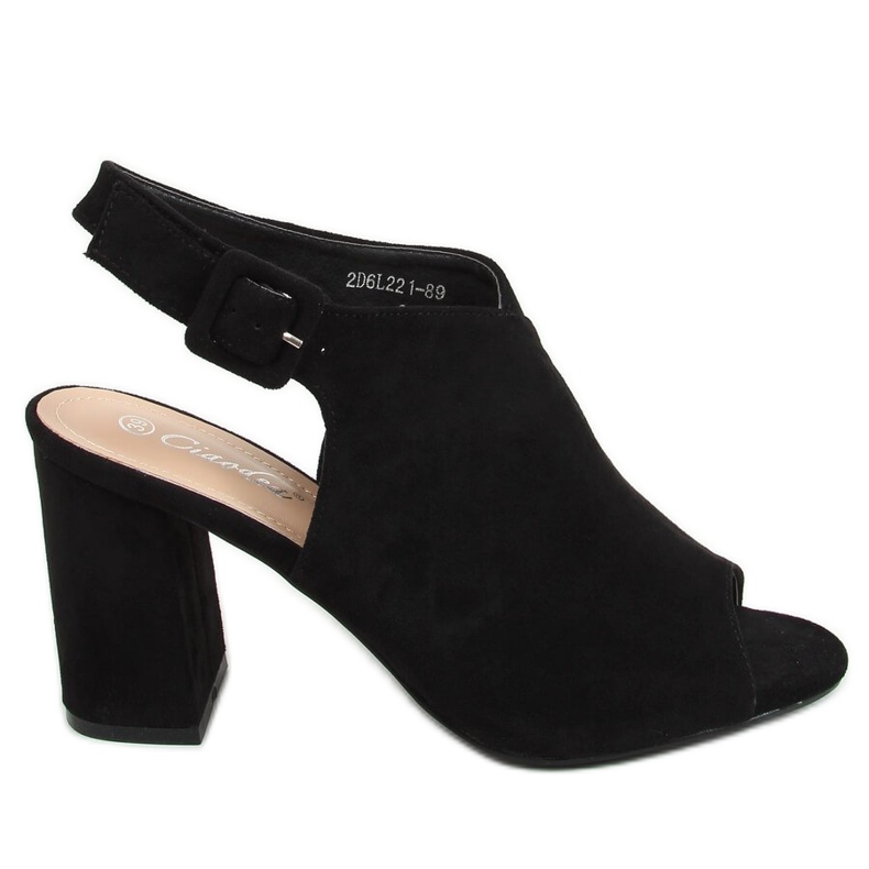 Sandali con tacco largo nero 2D6L221-89 Nero