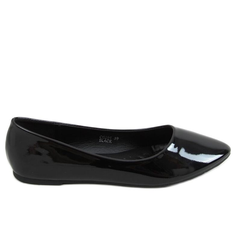 Nero CC201 Ballerine laccate lisce nere