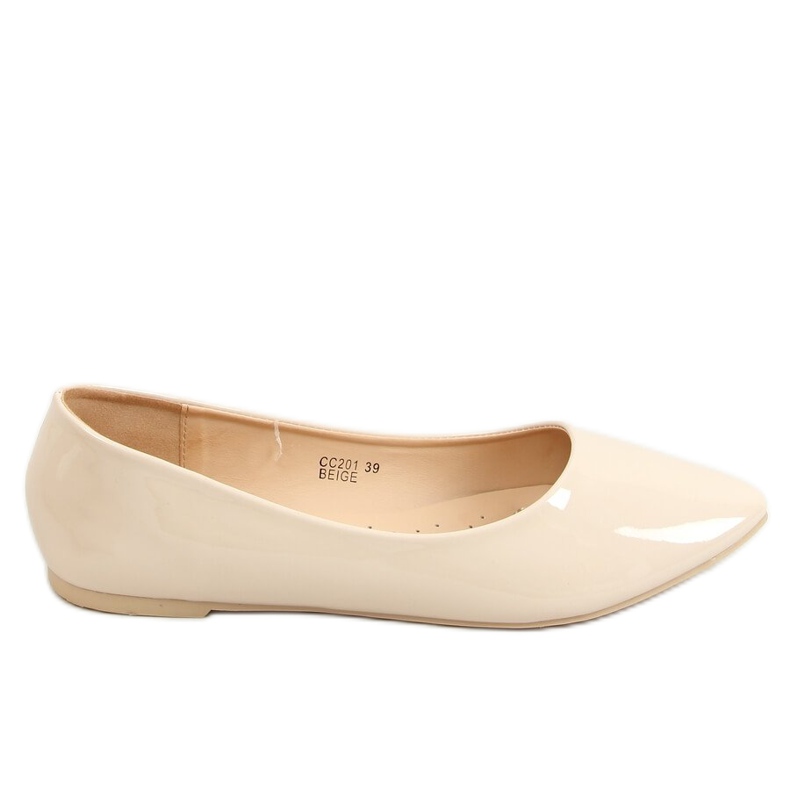 Ballerine lisce laccate beige CC201 Beige