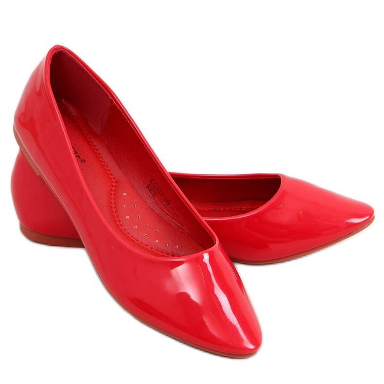 Ballerine lisce laccate rosso CC201 Rosso