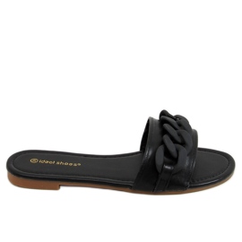 Pantofole nere con catena 7857 Black nero