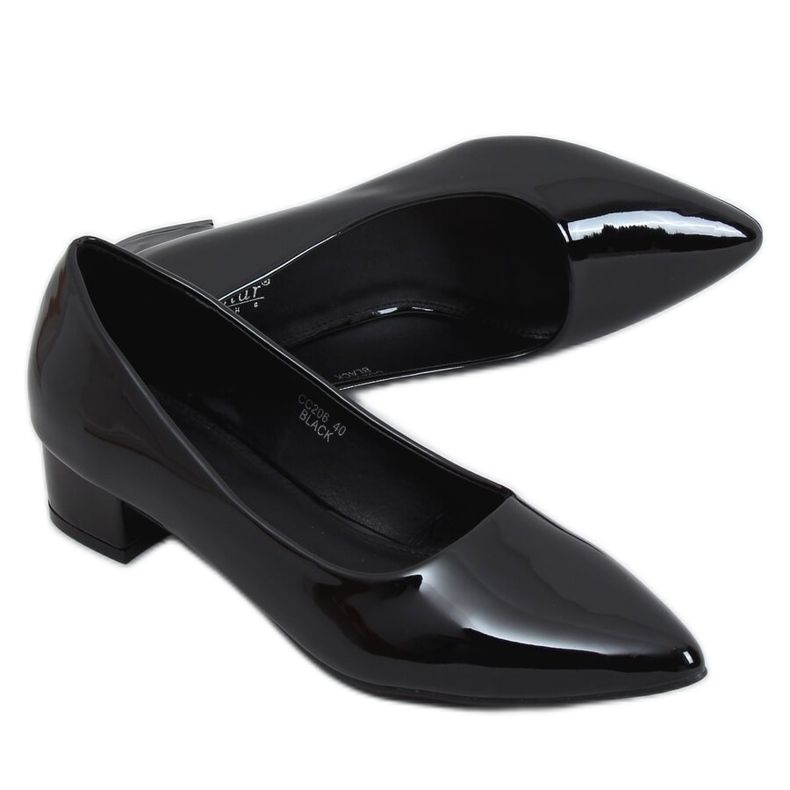 Nero Décolleté tacco basso nero CC206P Nero