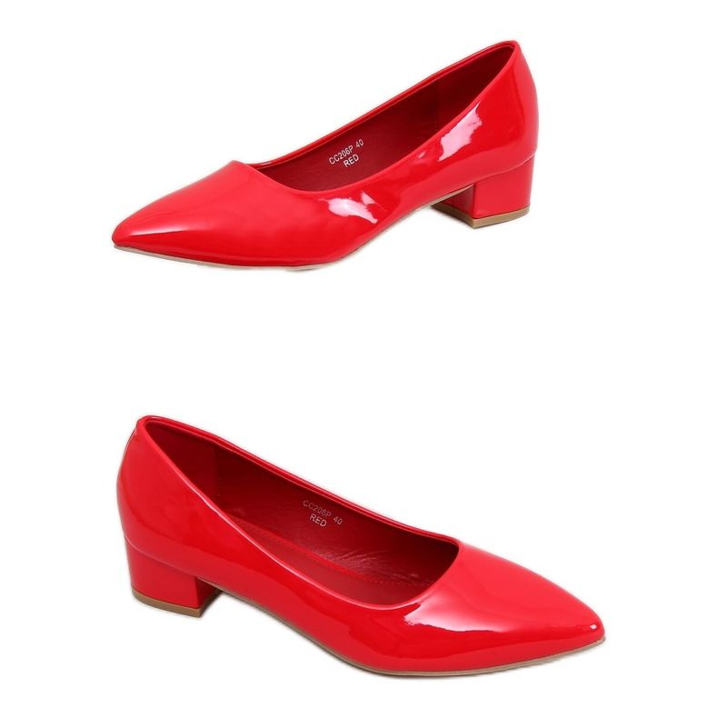 Rosso Décolleté tacco basso rosso CC206P Rosso