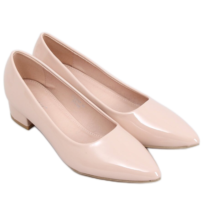 Décolleté con tacco basso beige CC206P Beige