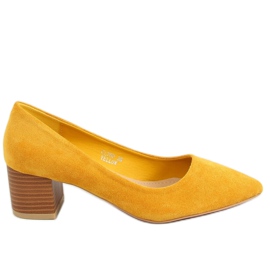 Décolleté con tacco in legno CL75P Giallo miele